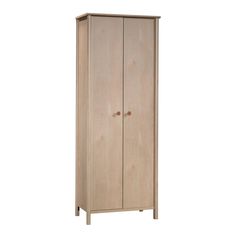 a tall wooden cabinet with two doors