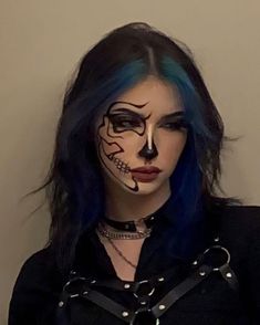 Cute Halloween Makeup, Smink Inspiration, Skull Makeup