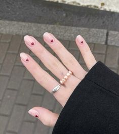 Valentines Nails Aesthetic, Korean Manicure, Natural Nails Gel, Minimal Nails Art, Punk Nails, Minimal Nails