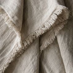 the texture of linen with fringes is very soft