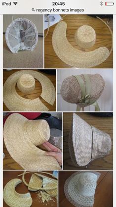 Pola Topi, Historical Hats, Sewing Hats, Victorian Hats, Hat Tutorial, Millinery Hats, Diy Hat, Doll Hat, Fancy Hats