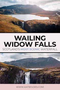 aerial view of the Wailing Widow Falls in Scotland Scotland Itinerary, The Wailing, Scotland Vacation, Scotland Road Trip, North Coast 500, Scotland Uk, England And Scotland, North Coast, Scotland Travel