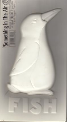 a white plastic object with a bird on it