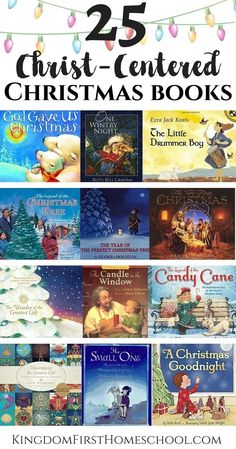 25 christmas books for kids to read in the holiday season with text overlay that reads 25