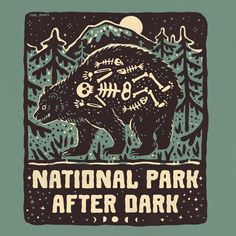 the national park after dark poster is shown