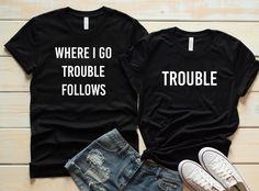 His And Hers Outfits Matching Couples, Cute Couples Shirts Ideas, Cute Couple T Shirts Ideas, Couples T Shirts Ideas Love, His And Her Shirts Matching Couples, Couple Tee Shirts Ideas, Couples Tshirt Ideas Matching, Matching T Shirts Couple, His And Hers T Shirts