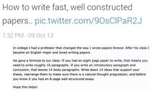 an email to someone who is writing on their computer screen with the text how to write fast, well constructed papers