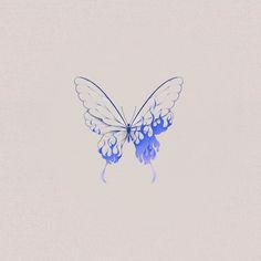 a blue butterfly is flying in the sky