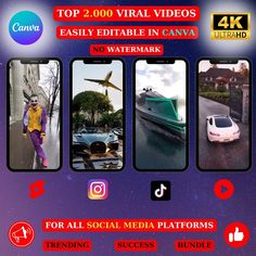 the top 2, 000 virtual videos easily editable in canva no watermark for all social media platforms