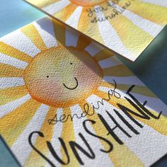 two business cards with the words smile and sunshine on them