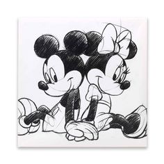 a drawing of two mickey mouses hugging each other