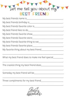a printable best friend poem with the words,'let me tell you about my best