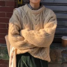 Beautiful Cable Knit Sweater Soft And Comfortable Narnia, Knit Sweater Outfit, Fall Fits, Gift With Purchase, 가을 패션, Chunky Knits Sweater, Cable Knit Sweater, Mode Inspiration, Dream Clothes