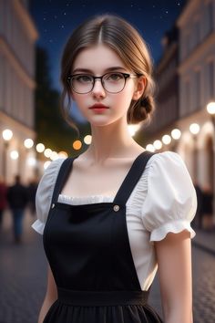 Download it and prompt on my Freepik profile #download #ai #wallpaper #4k #background #creative #art #artwork #freepik #design #trend #hot #prompt #girl #beauty #pretty #cute #young #lady #woman #female #gentle #wearing #black #pinafore #dress #cloth #glasses #standing #focus Standing Drawing, Black Pinafore Dress, Black Pinafore, Harry Potter Girl, Beautiful Profile Pictures, Ways To Get Money, Selling Photos Online, Get Money