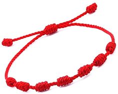 a red rope with two knoted ends on a white background