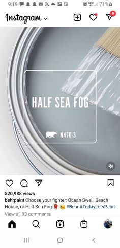 the instagram page on instagram com shows an image of a paint can and brush