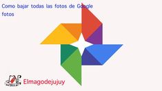 an image of a colorful star with the caption'como baar todas fotos de google photos '