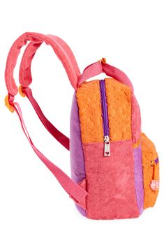 Your kiddo can head out for any adventure with this bright, colorblock backpack made from floral-patterned terry cloth. Top zip closure Top carry handles; adjustable backpack straps Exterior zip pocket Lined Textile Imported Colorblock Backpack, Cloth Backpack, Backpack Outfit, Backpack Straps, Terry Cloth, Color Blocking, Zip Pockets, Floral Pattern, Ruby