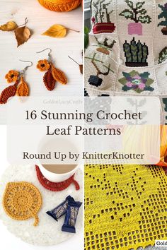 Crochet leaf patterns pin for Knitter Knotter Round up Crochet Maple Leaf, Silhouette Patterns, Crochet Leaf, Crochet Leaf Patterns, Fall Crochet Patterns, Glove Pattern, Leaf Silhouette, The Cardigans, Leaf Patterns