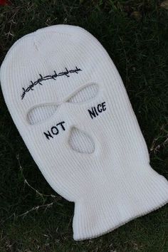 White Not Nice Stitches Three Holes Ski Mask Balaclava Picture Quotes, Fashion Clothes, White Balaclava, Arte Do Hip Hop, Not Nice, Instagram Picture Quotes, Ski Mask, Embroidery And Stitching, Latest Fashion For Women