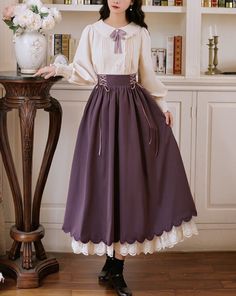 Aesthetic Purple Outfits, Blouse Corset, Ribbon Blouse, Istoria Modei, Old Fashion Dresses, Retro Pin Up, Corset Lace, Styl Retro, Lolita Fashion