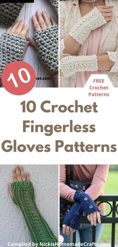 Learn how to crochet fingerless gloves easily with different styles using this collection for 14 free fingerless gloves patterns for this Fall and Winter. Learn How To Crochet, Mittens Pattern