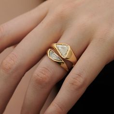 Silver Gold Engagement Ring, Unique Engagement Rings Thick Band, Unisex Engagement Rings, Unique Engagement Rings Modern, Signet Engagement Rings, Mama Ring, Unisex Rings, Modern Engagement Ring, Natalie Marie