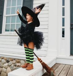 Toddler Girl Halloween Costume Witch, Witch Costume Baby Girl, Stellaluna Costume, Baby Girl Witch Costume, Diy Toddler Witch Costume, Witch Family Costumes, Toddler Tutu Outfits, Toddler Witch Costume Diy, Unique Toddler Halloween Costumes Girl