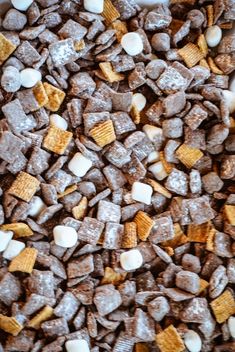 a bowl filled with chocolate and marshmallows