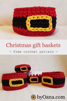 crochet christmas gift baskets with free pattern