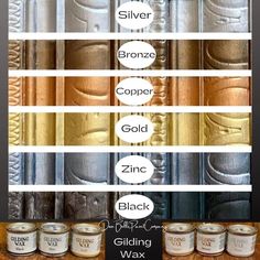 the different types of gold paint are shown in this graphic diagram, and each is labeled with