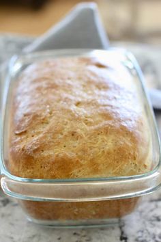 a loaf of bread sitting on top of a counter