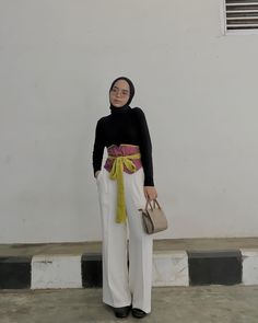 Outfit Obi Belt, Ootd Belt Hijab, Obi Outfit, Ootd Obi Belt, Belt Batik, Obi Belt Outfit