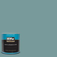 BEHR PREMIUM PLUS 1 qt. #PMD-35 Blue Agave Satin Enamel Exterior Paint and Primer in One Wallpaper Brick, Behr Premium Plus, Behr Ultra, Trim Molding, Behr Paint, Agave Plant, Interior Accents, Cinder Block, Paint Primer