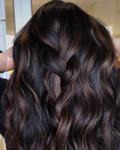 Dark Balayage On Light Brown Hair, Multidimensional Dark Brunette, Black Hair With Fall Highlights, Dark Brown Hair Ideas Winter, Dark Brown Asian Hair With Highlights, Best Hair Color For Mexican Women, Dark Brown Multidimensional Hair, Level 4 Hair Color Brown, Hair Gloss Color Ideas