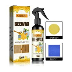 Kehuo Furniture Polish Beeswax Spray 120ml - Natural Micro-Molecularized Beeswax Spray, Wood Cleaner and Polish for Floor Table Chair Cabinet, Shine and Protect Home Furniture Features: Make Your Old Furniture : This product can the appearance of old furniture by removing wax and dirt that have built up over many years. It has a powerful decontamination effect that can make your furniture . You can watch years of dirt vanish before your eyes. and Convenient Polishing : This beeswax spray furnitu Wax Furniture, Beeswax Furniture Polish, Spray Cleaner, Beeswax Polish, Remove Wax, Wood Cleaner, Cleaning Agents, Furniture Cleaner, Furniture Polish