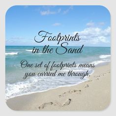 footprints in the sand and one set of footprints means you carried me through square sticker