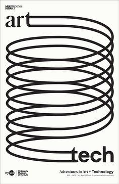 the cover of art tech magazine, featuring black and white lines with text on it