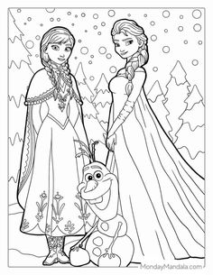 Olaf, Elsa, And Anna Coloring Page Elsa Frozen Pictures, Coloring Pages Frozen, Disney Coloring Pages Printables, Anna Et Elsa