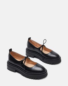 LANDON Black Leather Lug Sole Mary Jane Loafer | Women's Loafers – Steve Madden Cute Black Work Shoes, Women's Sneakers 2023, Steve Madden Landon, Cool Work Shoes, Koi Footwear Mary Janes, Vagabond Mary Janes, Trending Shoes 2024 Women, Steve Madden Mary Janes, Women’s Work Shoes