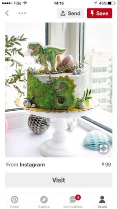 an image of a dinosaur cake on instagram
