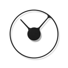 a black clock is shown on a white background