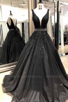 Graduation Dresses, Graduation Dresses Long, Prom Dress Black, Dresses Graduation, Formal Ball Gown, Winter Formal Dresses, V Neck Prom Dresses, Prom Dresses 2019, Lace Prom Dress