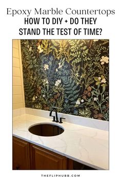 a bathroom sink with the words epox marble countertops how to diy do they stand the test of time?