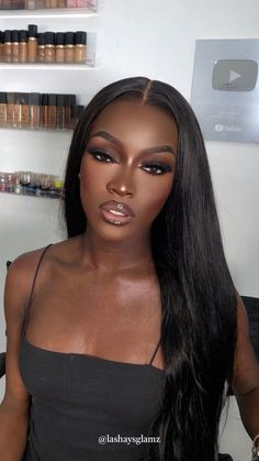 she reminds me so much of model leomie anderson! 😍🥰  dark skin, dark skinned makeup, black women makeup, aesthetic, model, photo inspo, photo ideas, save, ideas, outfits, outfit inspo, black girl luxury, makeup, dark skin makeup, mua, makeup artist, makeup tutorials, makeup looks, beauty looks, beauty tutorials, beauty ideas, eyeshadow looks, instagram, makeup, beauty, natural hair care, curls, natural hairstyles for black women, hairstyles for black women, protective styling, protective hairstyles, wigs, lace front wigs, lace wigs, human hair wigs, black girls hairstyles, black women hairstyles, black women hairstyles, natural, beauty ideas, beauty looks, black hair, fall looks, autumn look, baddie, pinterest girl, pinterest girl outfit, ig baddie hairstyle, tumblr aesthetic, summer vib Soft Glam On Dark Skin Women, Bronze Makeup Black Women, Dark Skinned Makeup, Makeup Looks Full Glam, Makeup Inspo Black Women, Make Up Looks Black Women, Look Baddie, Leomie Anderson, Ig Baddie