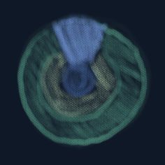 a blurry image of a blue and green object