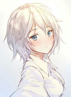 Anime Girls Pictures #1 Collection 120 Images - oniemaru White Hair, Drawing Eyes, Art Tutorial, Hair Short, Fanarts Anime, Anime Kawaii, Manga Drawing