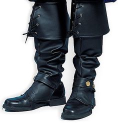 PIRATE Boot Tops Covers Deluxe Black Men Renaissance Colonial Santa Claus Spats Karl Urban, Best Golf Shoes, Pirate Boots, Steampunk Gadgets, Men Boot, Pirate Outfit, Boot Covers, Výtvarné Reference, Steampunk Decor