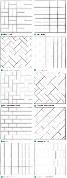 the instructions for how to make a brick wall with different types of bricks and their names