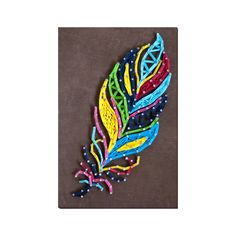 a colorful piece of art that looks like a feather